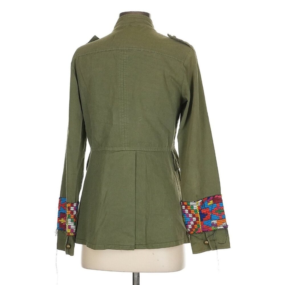 RARE Jen's Pirate Booty Embroidered Boho Military Jacket | Utility Hippie Indie - Picture 10 of 16